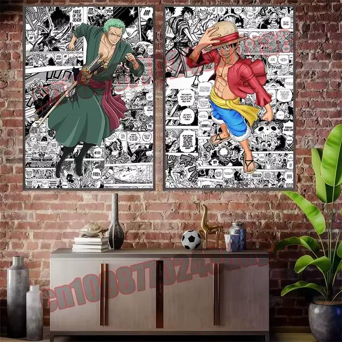 Affiche familiale moderne une pièce imprimée Luffy Zoro