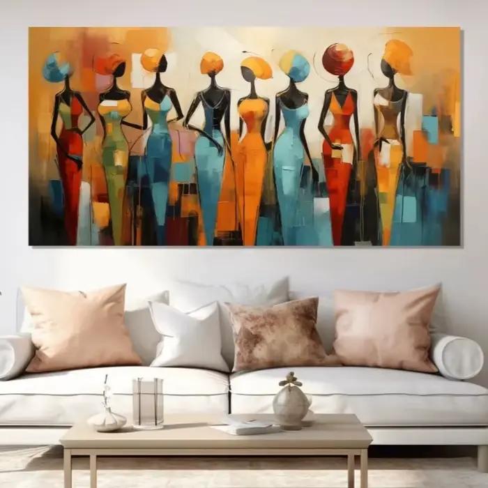 Toile imprimée colorée de femme noire africaine ethnique pour femmes