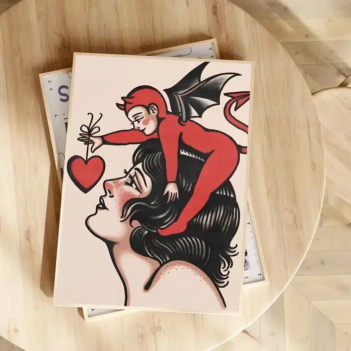 Affiche de fille Punk, l'amour de la sorcière est aveugle