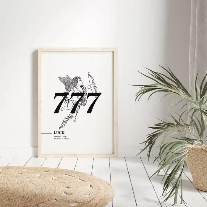 Affiche imprimée avec numéro d'ange 777