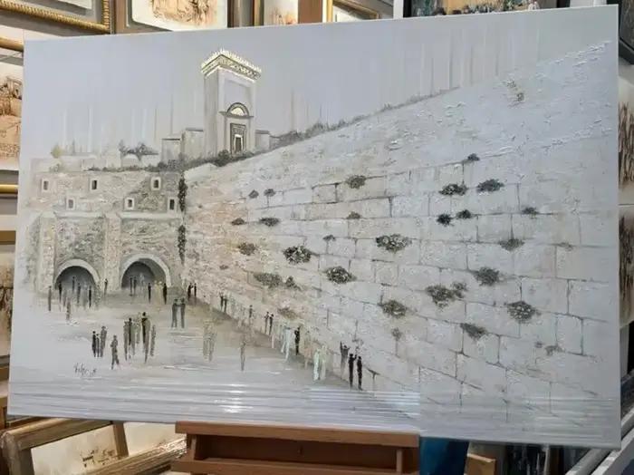 Images personnalisées prière sur le mur de peintures juives peinture à l'huile sur toile faite à la main de haute qualité pour la décoration intérieure salon
