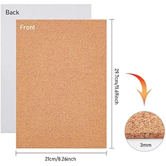 Paquet de 6 feuilles de liège auto-adhésives (5mm d'épaisseur) carrelage tapis