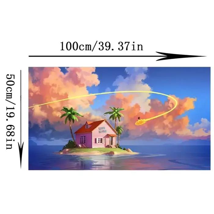 Affiches d'art murales de salle, dessin animé classique japonais, nuage, vue sur la mer, décoration de maison, peinture sur toile pour chambre à coucher, salon, imprimés artistiques imprimés