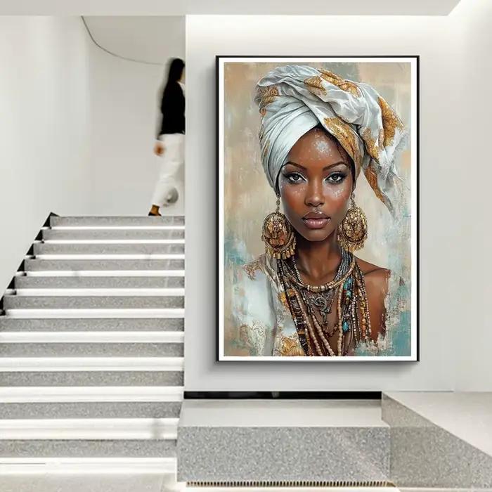 Art Mural ethnique africain pour femme noire