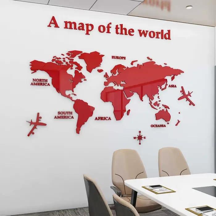Autocollants muraux miroir carte du monde