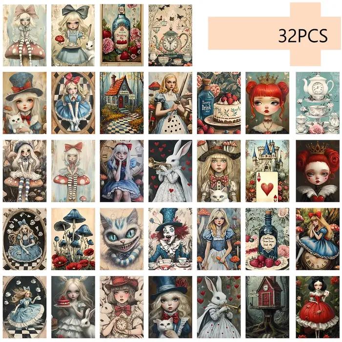 32 pièces, cartes postales Alice au pays des merveilles