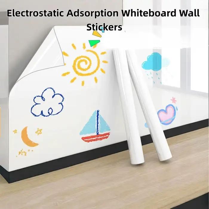 1 rouleau de film autocollant mural pour tableau blanc à adsorption statique