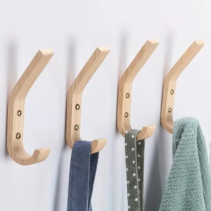 Patères en bois crochets muraux