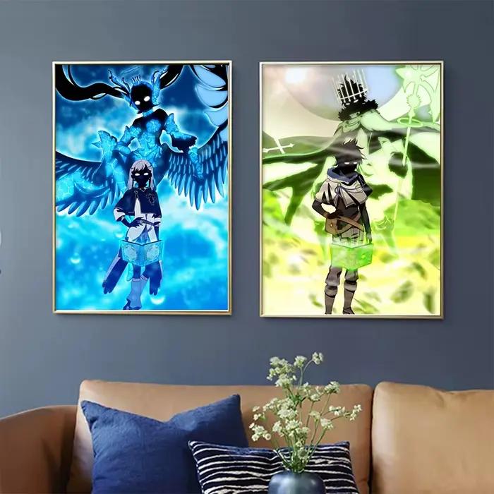 Peinture sur toile de figure d'anime noir Everver japonais