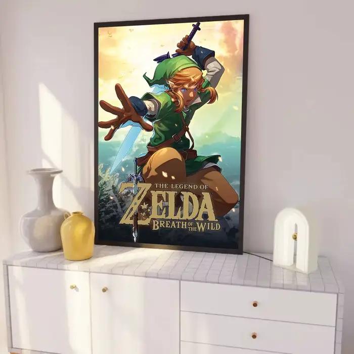 Affiches autocollantes imperméables pour jeux vidéo Anime L-Legend Z-Zeldas, idéales pour la décoration du salon, de la chambre à coucher et du bar