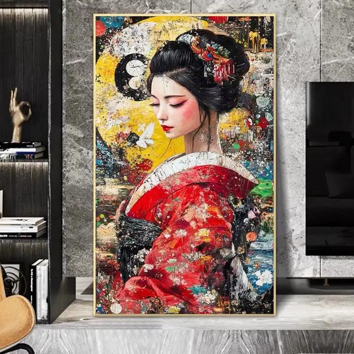 Peinture de Geisha japonaise abstraite pour femme