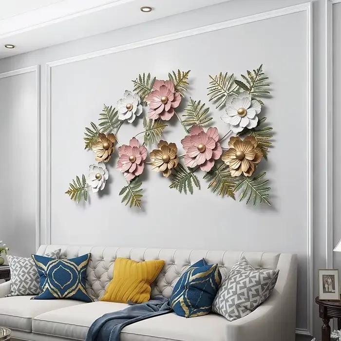Décoration murale de fleurs de pépinière en métal nordique