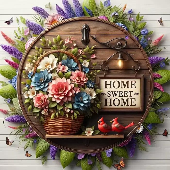 Couronne florale de printemps 2D