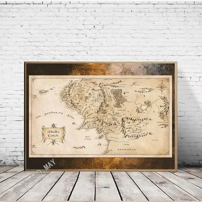 Carte du milieu de la terre LOTR The Shire Wilderland East Farthing Mordor