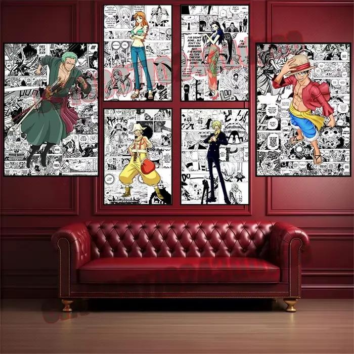 Affiche familiale moderne une pièce imprimée Luffy Zoro