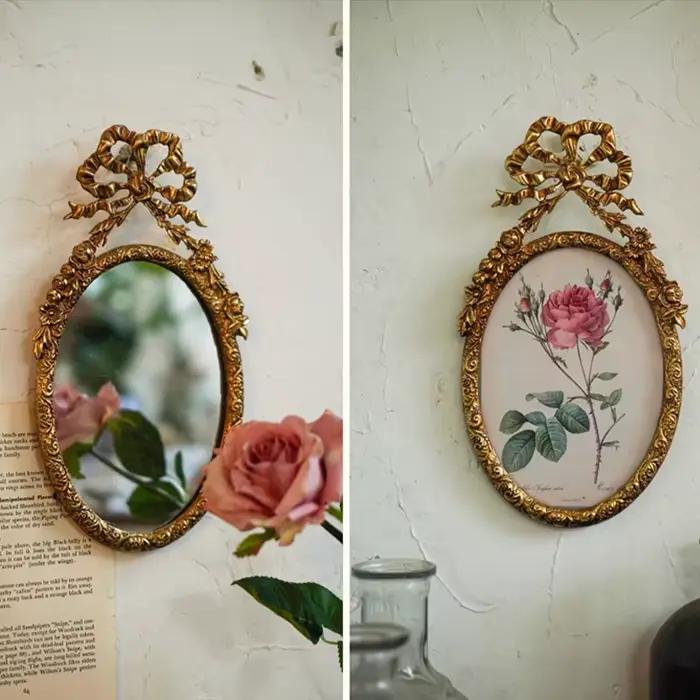 Miroir mural européen en métal