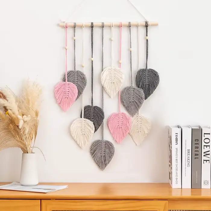 Moderne Boho tenture murale feuille macramé décoration