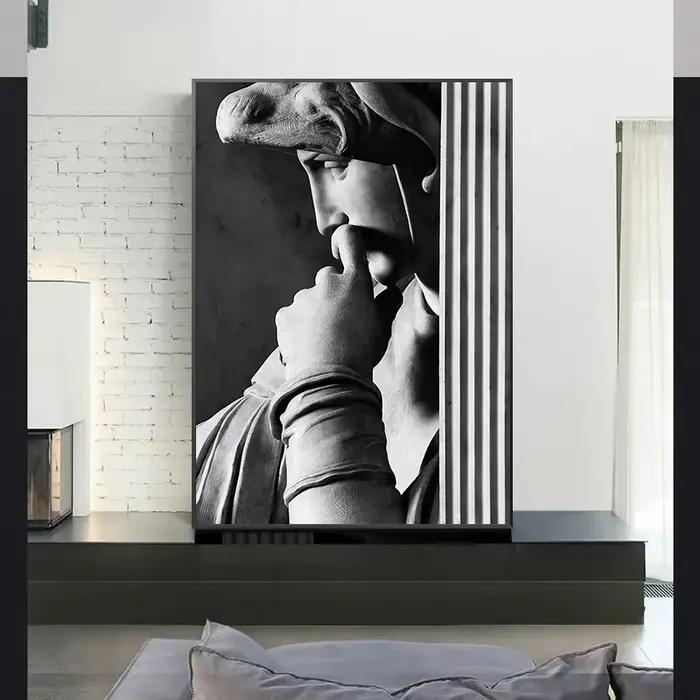 Statue de David moderne noir et blanc