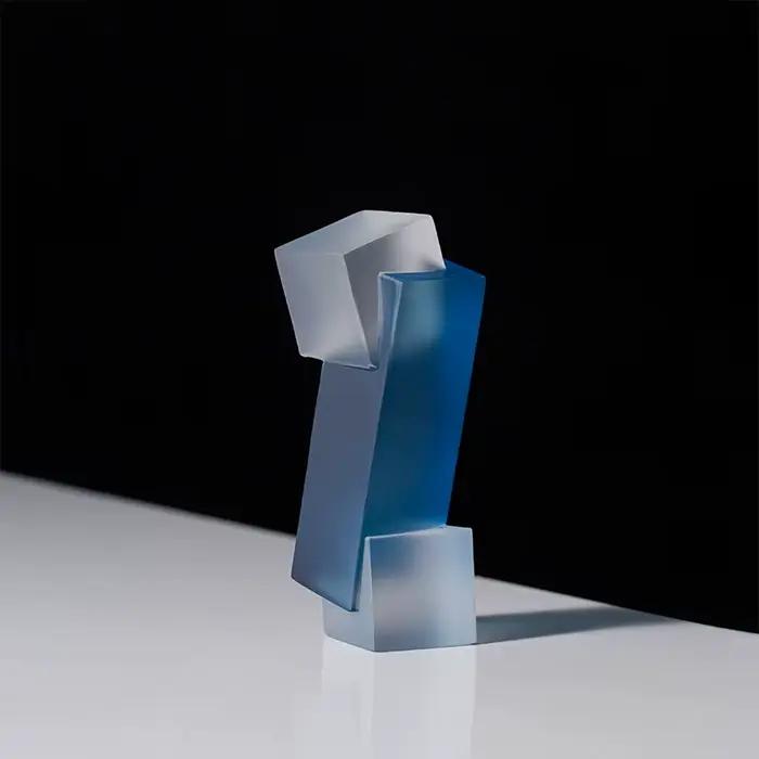 Décor géométrique en acrylique bleu de luxe moderne
