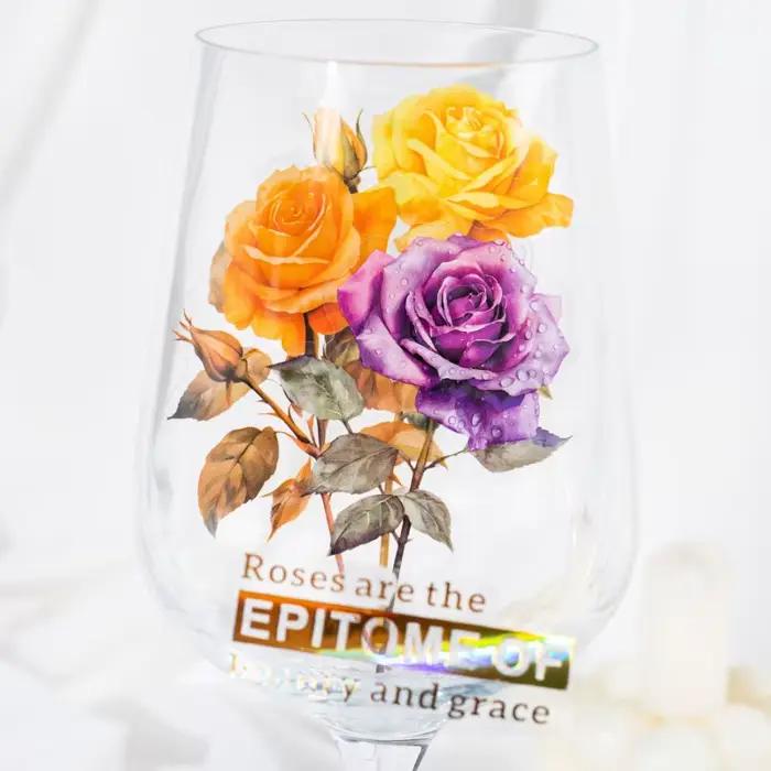 1 paquet/30 autocollants de fleurs de rose grand format 15-20 cm
