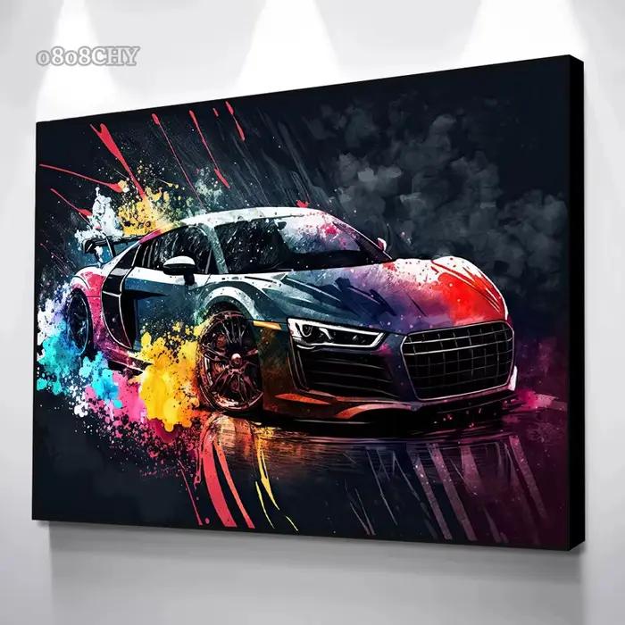 Peinture sur toile de véhicules d'art coloré abstrait