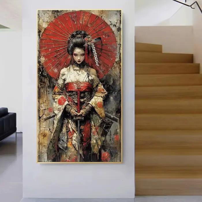 Peinture de Geisha japonaise abstraite pour femme