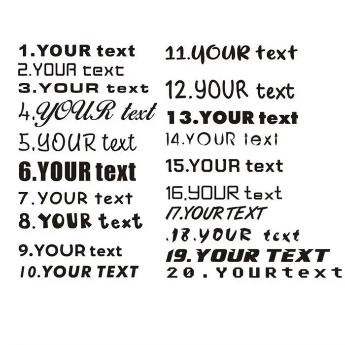 Texte personnalisé anglais chinois japonais hébreu signe WEBSITE FACEBOOK Instagram nom logo YouTube Snapchat autocollant voiture vélo autocollant