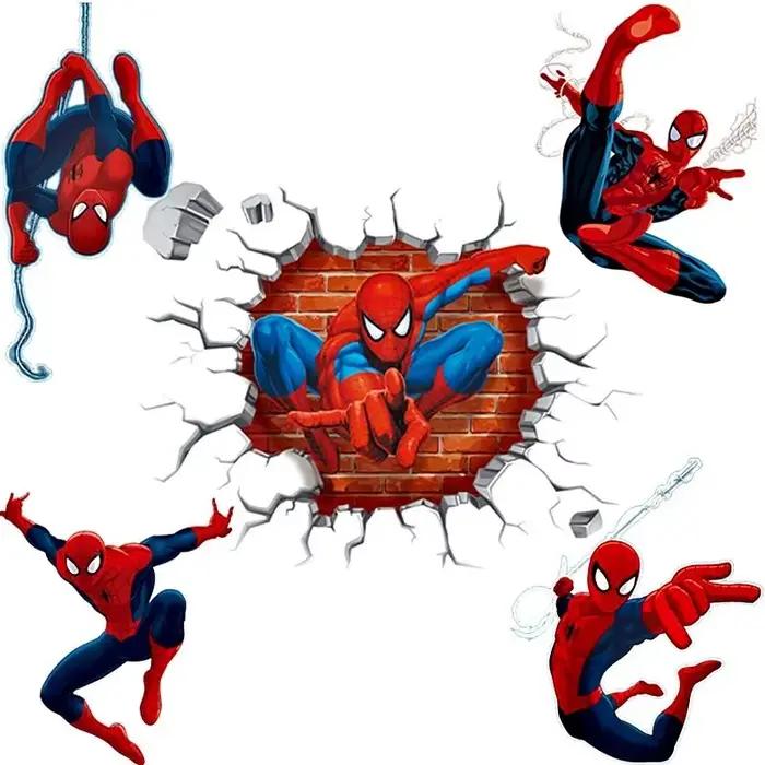 Autocollants muraux Spiderman Super Heroes pour enfants