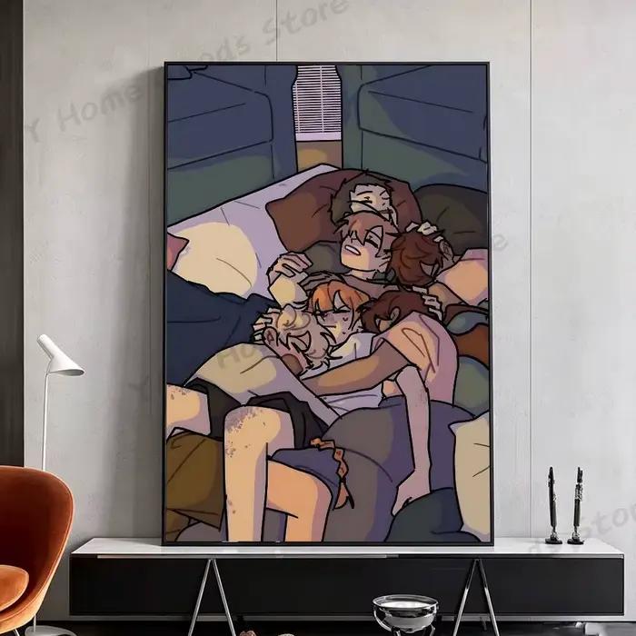 Affiche murale autocollante imperméable pour chambre à coucher