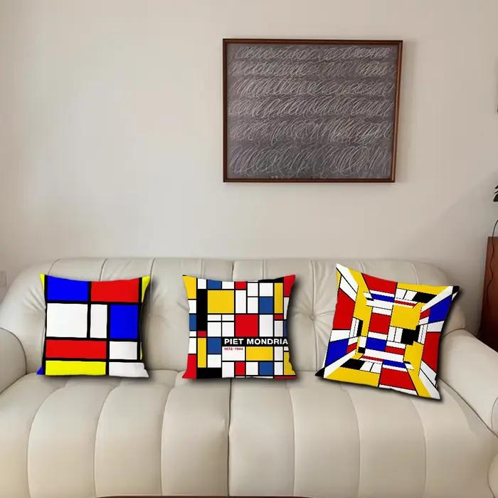 Peinture abstraite Piet Mondrian Art Simple pour chambre voiture café