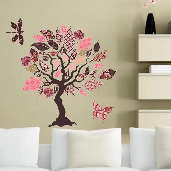 Autocollant Mural arbre coloré