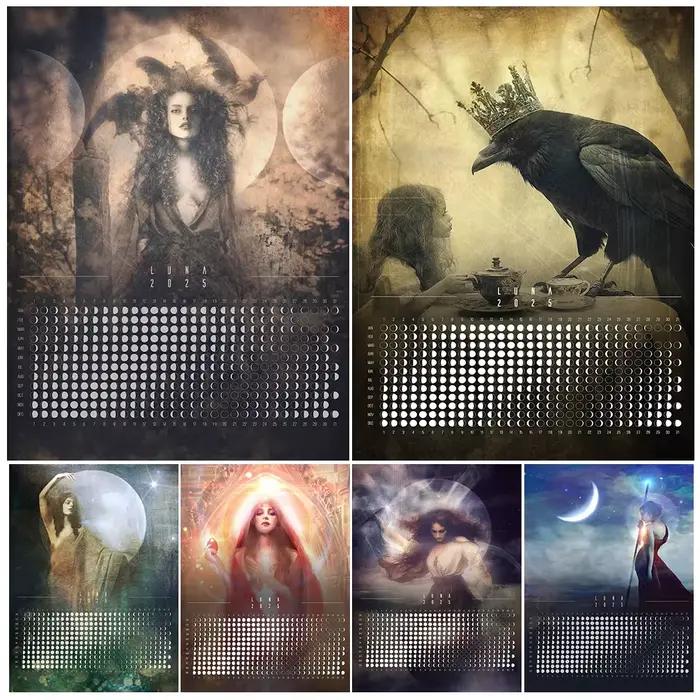 Toile d'Art Mural avec Phases Lunaires