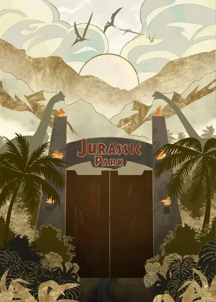 Affiche de film du monde des dinosaures du Jurassic Park