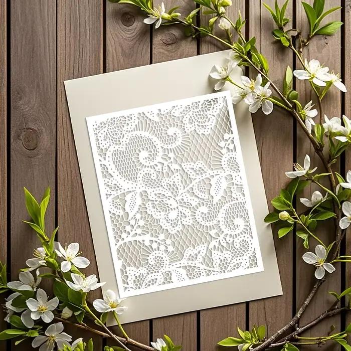 Pochoirs géométriques réutilisables en PET à motif floral pour peinture sur toile