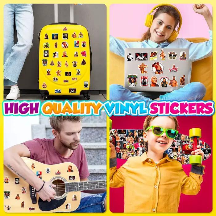 10/50 PIÈCES Lutte Graffiti Autocollants Lutte Dessin Animé WWE Autocollants Drôle Combat Autocollants Bagages Ordinateur Portable Guitare Voiture Vélo Planche À Roulettes