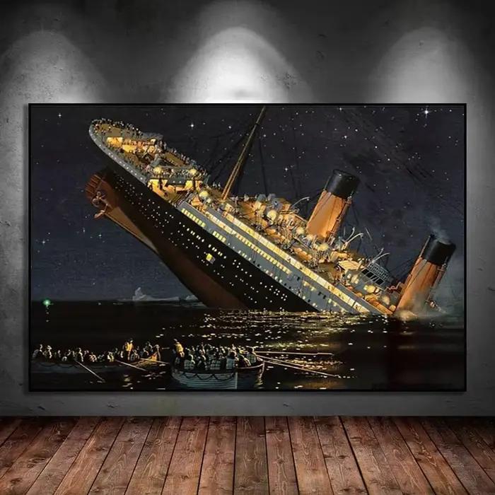 Toile de peinture abstraite du film classique The Boat In Titanic