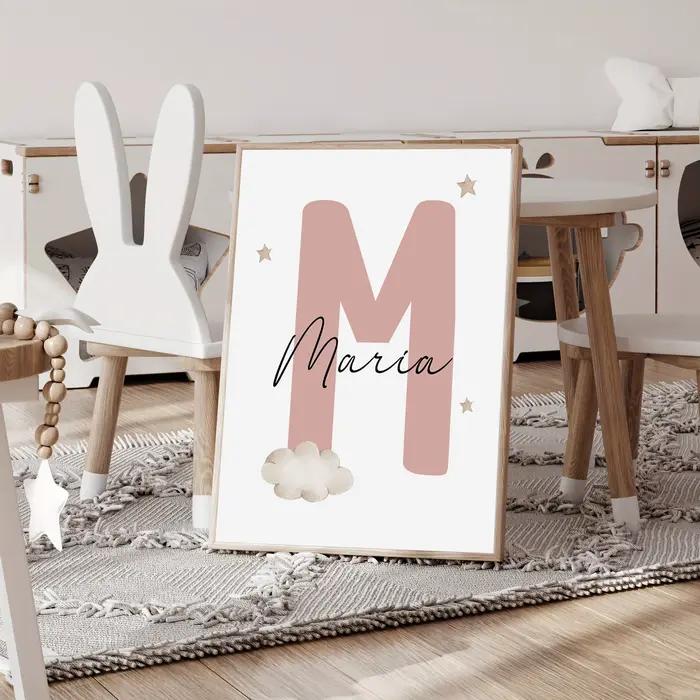 3 œuvres d'art sur mesure pour chambre d'enfant sur le thème du lapin