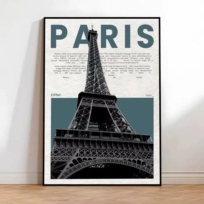 Tableaux d'art mural sur toile : Sites emblématiques de Paris et de Dubaï