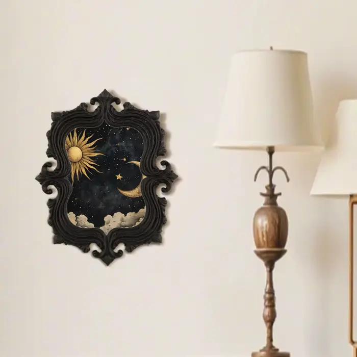 Décoration murale gothique transfrontalière soleil-lune ciel étoilé suspendue pour scénario
