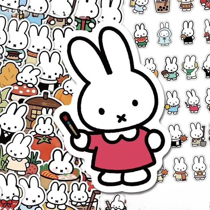 Autocollants décoratifs bidimensionnels créatifs et mignons à l'effigie de Miffy