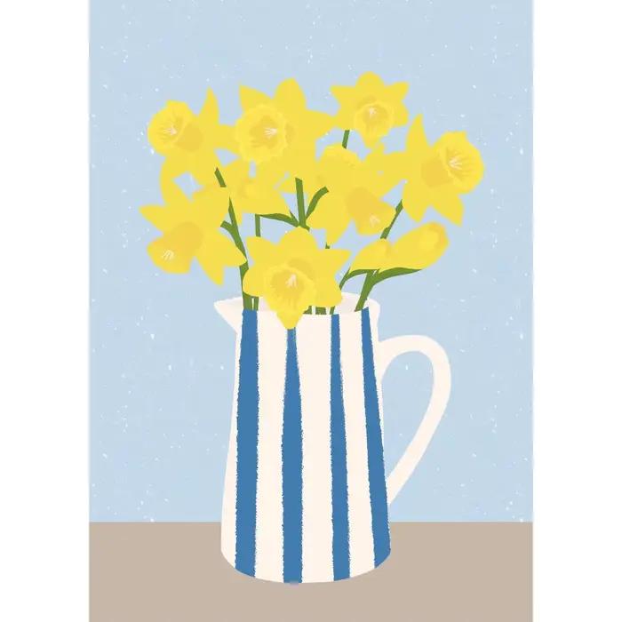 Affiche d'art de vase à fleurs de jardin
