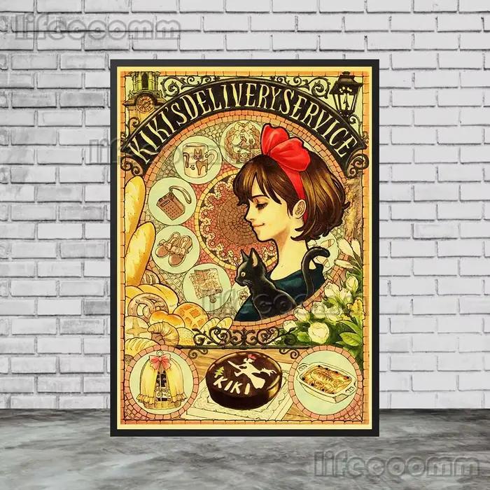 Affiche de dessin animé japonais princesse Kawaii