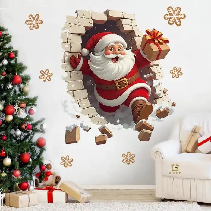 Autocollant mural du père noël