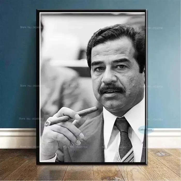 Photo le grand chef matéridam Hussein Portrait toile peinture