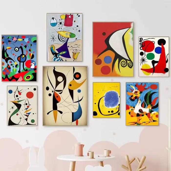 Affiche d'art moderne j-oan Miro surréalisme