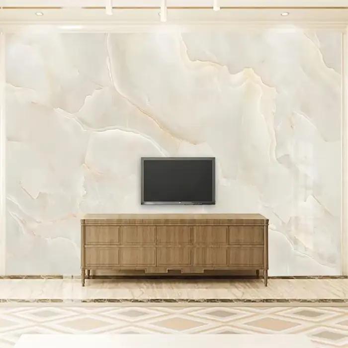 Papier Peint Photo Moderne et Simple en Marbre Beige, Décor de Luxe pour Salon, TV, Canapé, Hôtel, 3 D