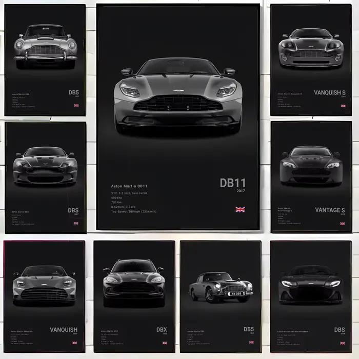 Affiche murale de voiture de sport de luxe britannique A-Aston M-Martin
