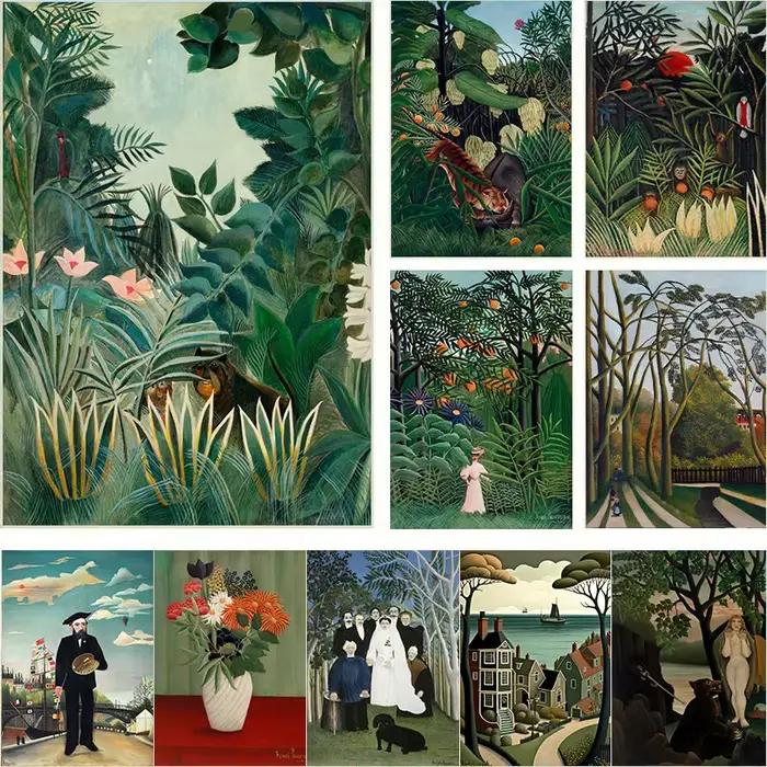 Henri Rousseau célèbre peinture exotique forêt Jungle affiche toile