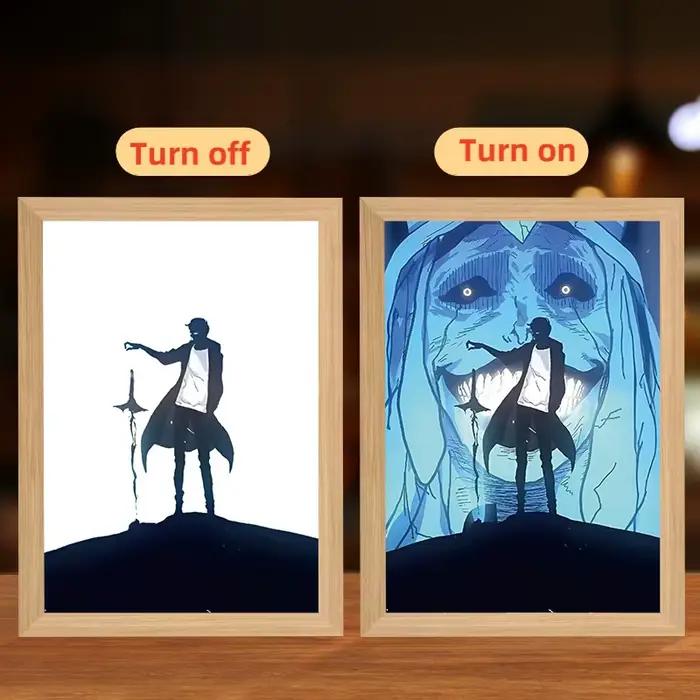 Anime Solo nivellement Seong Jin Woo lumière LED peinture cadre de dessin