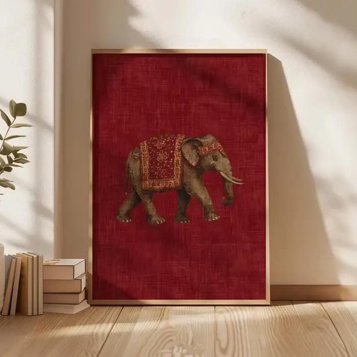 Impression de motif d'éléphant indien